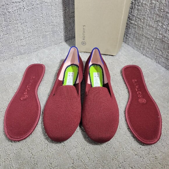 Rothy's The Loafer Women's Size 6 US Red Cinnamon Round Toe Slip On Flat Shoes - Picture 11 of 13